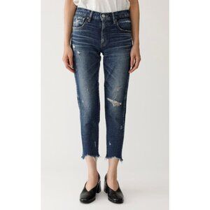 Moussy Vintage MV Glendele Skinny Jeans Dark Blue Distressed Size 23
